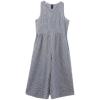 imagechouyatou Womens Plaid Wide Leg Sleeveless Jumpsuits Loose Fit Baggy Culottes One Piece Jumpsuit Long PantsBlack