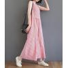 imagechouyatou Womens Plaid Wide Leg Sleeveless Jumpsuits Loose Fit Baggy Culottes One Piece Jumpsuit Long PantsRed