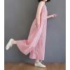 imagechouyatou Womens Plaid Wide Leg Sleeveless Jumpsuits Loose Fit Baggy Culottes One Piece Jumpsuit Long PantsRed
