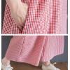 imagechouyatou Womens Plaid Wide Leg Sleeveless Jumpsuits Loose Fit Baggy Culottes One Piece Jumpsuit Long PantsRed