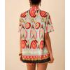 imagechouyatou Womens Summer Floral 2 Piece Outfits Open Front Cardigan Shirt Boho Vacation Wide Leg Shorts SetRed