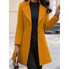 imagechouyatou Womens Winter Single Breasted Wool Coat Slim Fit Notch Collar Business Woolen Blazer JacketYellow