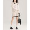 imagechouyatou Womens 2 Piece Outfits Button Down Cardigan Sweater and Elastic Waist Pleated Mini Skirt SetsBeige
