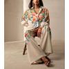 imagechouyatou Womens 2 Piece Outfits Floral Print Button Down Shirt Wide leg Pants Boho Beach Matching SetRed