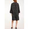 imagechouyatou Womens Boho Leopard Print Ruffle Hem Midi Dress Bell Long Sleeve Babydoll Tunic Short DressDark Gray