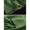 imagechouyatou Womens Casual Elastic Waist Wide Leg Shorts Hollow Out Eyelet Loose Comfy Cotton Linen Beach ShortsGreen