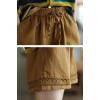 imagechouyatou Womens Casual Elastic Waist Wide Leg Shorts Hollow Out Eyelet Loose Comfy Cotton Linen Beach ShortsTurmeric