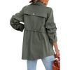 imagechouyatou Womens Fall Casual Military Anorak Jackets Zip Up Lightweight Safari Utility Coat Outwear with DrawstringArmy Green