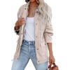 imagechouyatou Womens Fall Casual Military Anorak Jackets Zip Up Lightweight Safari Utility Coat Outwear with DrawstringBeige