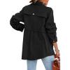 imagechouyatou Womens Fall Casual Military Anorak Jackets Zip Up Lightweight Safari Utility Coat Outwear with DrawstringBlack