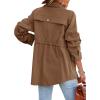 imagechouyatou Womens Fall Casual Military Anorak Jackets Zip Up Lightweight Safari Utility Coat Outwear with DrawstringBrown