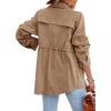 imagechouyatou Womens Fall Casual Military Anorak Jackets Zip Up Lightweight Safari Utility Coat Outwear with DrawstringKhaki