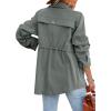 imagechouyatou Womens Fall Casual Military Anorak Jackets Zip Up Lightweight Safari Utility Coat Outwear with DrawstringLight Green