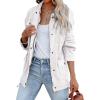 imagechouyatou Womens Fall Casual Military Anorak Jackets Zip Up Lightweight Safari Utility Coat Outwear with DrawstringWhite