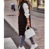 imagechouyatou Womens Long Sleeveless Quilted Puffer Vest Side Zipper Hooded Jacket CoatBlack