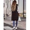imagechouyatou Womens Long Sleeveless Quilted Puffer Vest Side Zipper Hooded Jacket CoatBlack