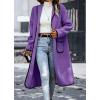 imagechouyatou Womens Winter Casual Sherpa Midi Long Coat Fuzzy Faux Fur Fleece Dressy Jacket Trench CoatPurple