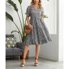 imagechouyatou Womens Y2k Plaid Babydoll Dress Puff Sleeve Ruffle Hem Short Dress Retro Gingham Swing Midi DressBlack