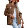 imagechouyatou Womens Fall Casual Military Anorak Jackets Zip Up Lightweight Safari Utility Coat Outwear with DrawstringBrown