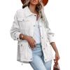 imagechouyatou Womens Fall Casual Military Anorak Jackets Zip Up Lightweight Safari Utility Coat Outwear with DrawstringWhite