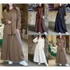 imagechouyatou Womens Cotton Linen 2 Piece Outfits Button Down Oversized Shirt and Elastic Waist Maxi Long Skirt SetBeige White