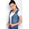 imagechouyatou Womens Stretchy VNeck Button Up Unlined Denim Waistcoat Vest XSmall Blue