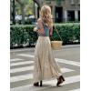 imagechouyatou Womens Western Floral Lace Crochet Knit Maxi Boho Skirt ALine Eyelet Hippie Flowy Long SkirtBeige