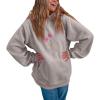 imagechouyatou Womens Cute Flower Embroidery Pullover Hoodies Y2k Casual Graphic Hooded Sweatshirt Jacket TopsWhite