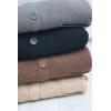 imagechouyatou Womens Warm Winter Stand Collar Cardigan Sweater Button Down Loose Oversized Mid Long Knit CoatBlack