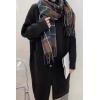 imagechouyatou Womens Warm Winter Stand Collar Cardigan Sweater Button Down Loose Oversized Mid Long Knit CoatBlack