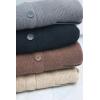 imagechouyatou Womens Warm Winter Stand Collar Cardigan Sweater Button Down Loose Oversized Mid Long Knit CoatBrown