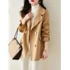 imagechouyatou Womens Elegant Casual Business Wool Trench Coat Loose Double Breasted Dressy Blazer Pea CoatLight Brown