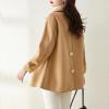imagechouyatou Womens Elegant Casual Business Wool Trench Coat Loose Double Breasted Dressy Blazer Pea CoatLight Brown