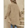 imagechouyatou Womens Fall Button Down Sherpa Shacket Fleece Jacket Long Casual Bofriend Fuzzy Winter CoatCamel