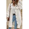 imagechouyatou Womens Fall Button Down Sherpa Shacket Fleece Jacket Long Casual Bofriend Fuzzy Winter CoatOffwhite