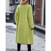imagechouyatou Womens Fall Winter Open Front Fuzzy Sherpa Fleece Maxi Coat Duster Cardigan JacketGreen