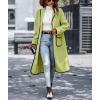 imagechouyatou Womens Fall Winter Open Front Fuzzy Sherpa Fleece Maxi Coat Duster Cardigan JacketGreen