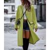 imagechouyatou Womens Fall Winter Open Front Fuzzy Sherpa Fleece Maxi Coat Duster Cardigan JacketGreen