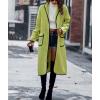 imagechouyatou Womens Fall Winter Open Front Fuzzy Sherpa Fleece Maxi Coat Duster Cardigan JacketGreen