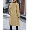 imagechouyatou Womens Fall Winter Open Front Fuzzy Sherpa Fleece Maxi Coat Duster Cardigan JacketKhaki