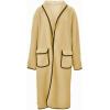 imagechouyatou Womens Fall Winter Open Front Fuzzy Sherpa Fleece Maxi Coat Duster Cardigan JacketKhaki