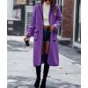 imagechouyatou Womens Fall Winter Open Front Fuzzy Sherpa Fleece Maxi Coat Duster Cardigan JacketPurple