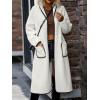 imagechouyatou Womens Fall Winter Open Front Fuzzy Sherpa Fleece Maxi Coat Duster Cardigan JacketWhite