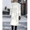 imagechouyatou Womens Fall Winter Open Front Fuzzy Sherpa Fleece Maxi Coat Duster Cardigan JacketWhite