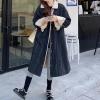 imagechouyatou Womens Warm Winter Windproof Sherpa Fleece Lined Long Denim Coat Trucker Jean Jacket OvercoatBlack