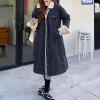 imagechouyatou Womens Warm Winter Windproof Sherpa Fleece Lined Long Denim Coat Trucker Jean Jacket OvercoatBlack