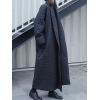 imagechouyatou Womens Winter Warm Trench Coat Down Cotton Puffer Jacket Padded Quilted Down Long OvercoatBlack