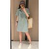 imagechouyatou Womens Summer Denim Dress Loose VNeck Jean Shirt Dress Cute Denim Tunic Dress with PocketsLight Blue