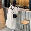 imagechouyatou Womens Warm Winter Fleece Sherpa Mid Long Jacket Stand Collar Teddy Faux Fur Cardigan CoatBeige