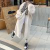 imagechouyatou Womens Warm Winter Fleece Sherpa Mid Long Jacket Stand Collar Teddy Faux Fur Cardigan CoatBeige